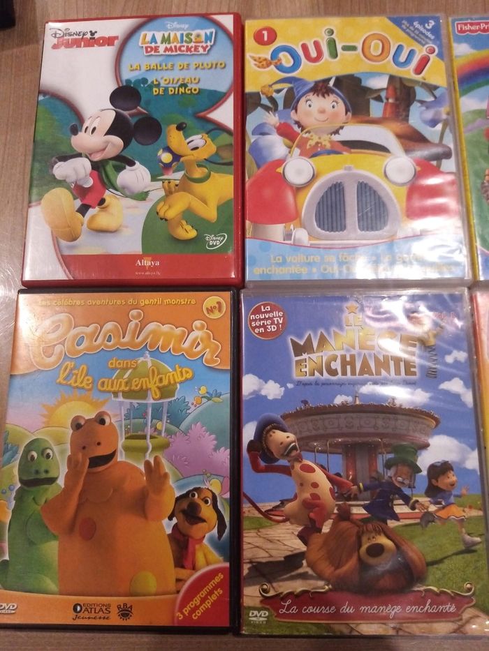 lot 8 dvd dessin animé casimir le manège enchanté oui oui petit ours brun ect - photo numéro 2