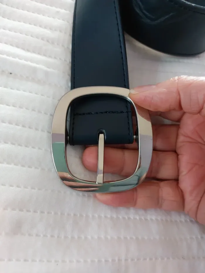 Ceinture marine boucle coloris argent 38 - photo numéro 2