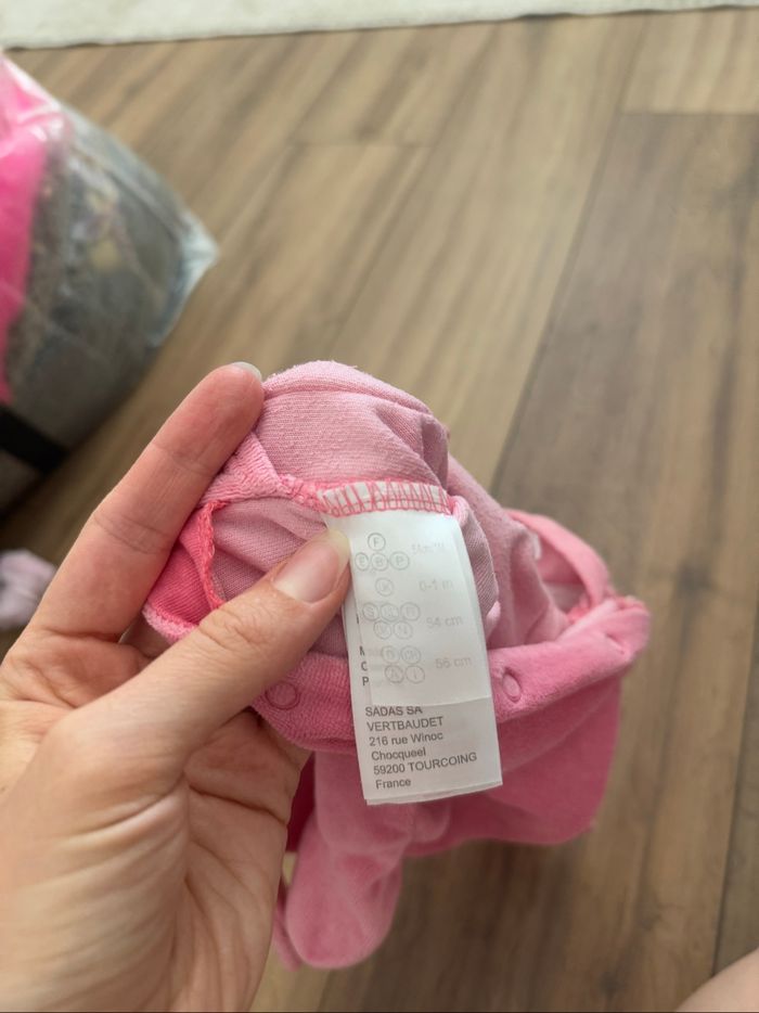 Pyjama vertbaudet rose 1 mois - photo numéro 4