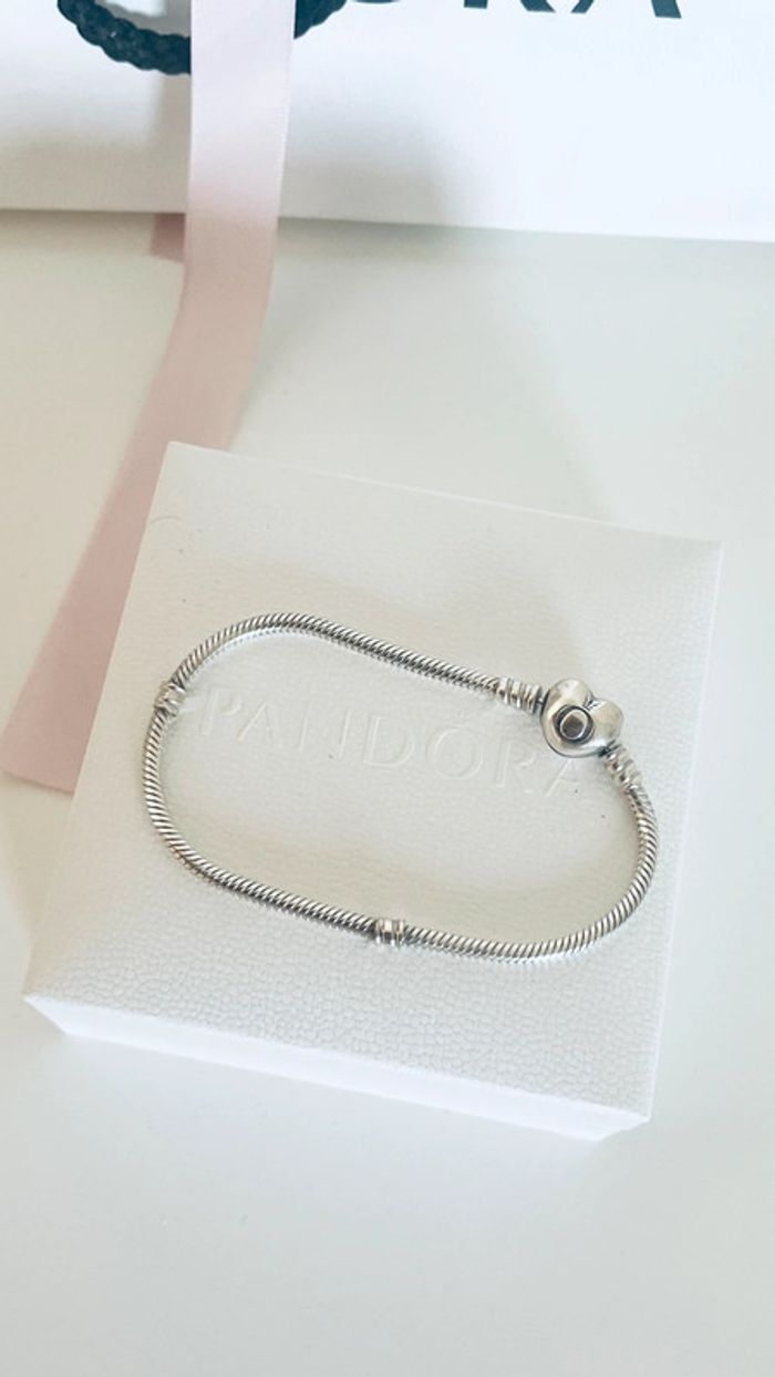 Bracelet Maille Serpent Fermoir Cœur Pandora Moments - photo numéro 10