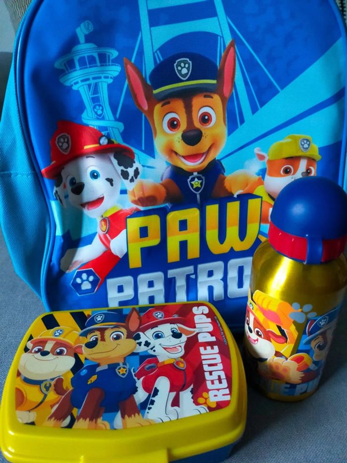 Pack rentrée Paw Patrol – Sac à dos + Boîte à goûter + Gourde - photo numéro 2