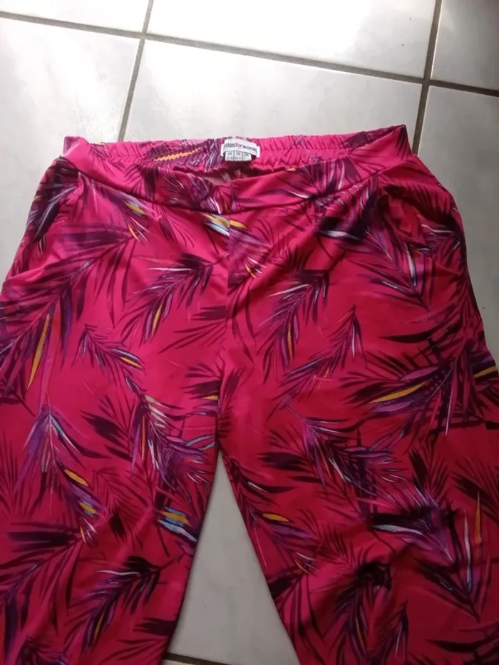 Pantalon léger rose motif - photo numéro 2
