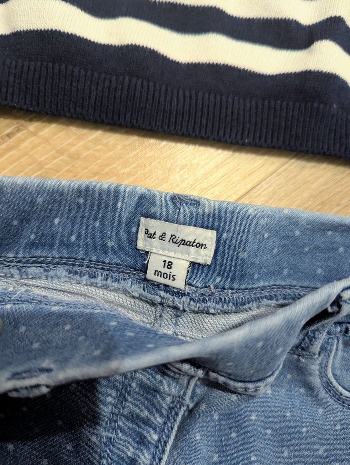 Lot 1 pull et 1 pantalon jean 18 mois bebe fille - photo numéro 3