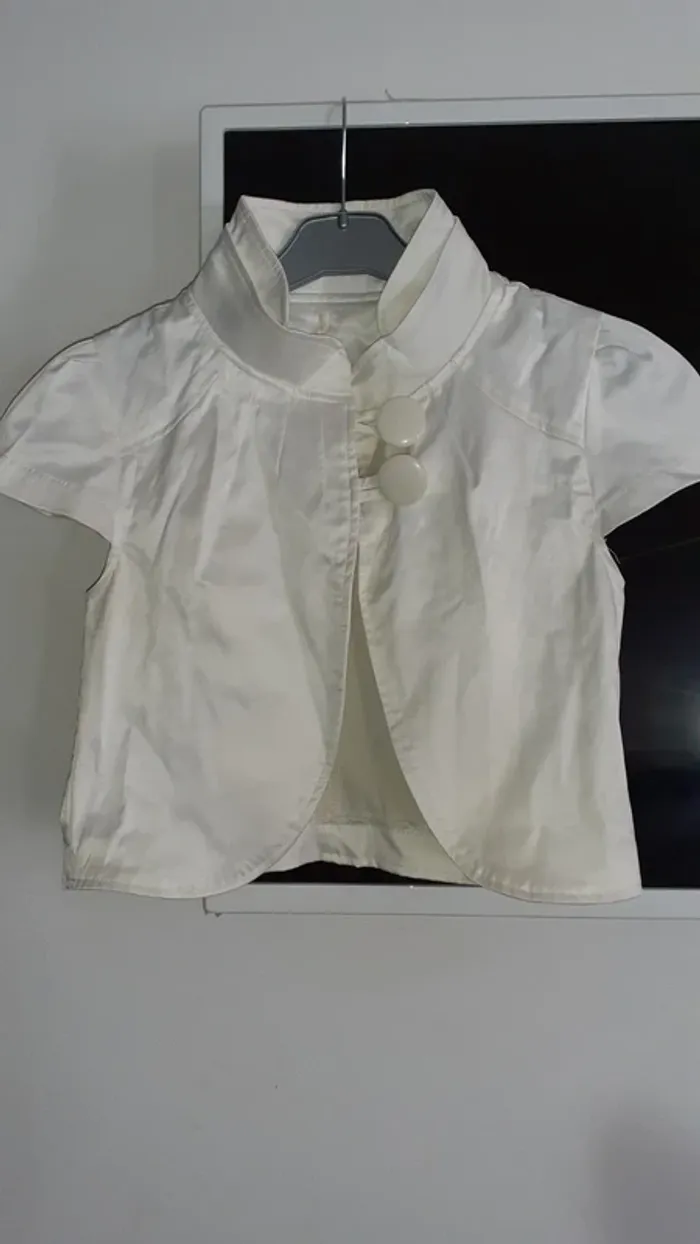 Veste blazer court blanc/crème - photo numéro 3