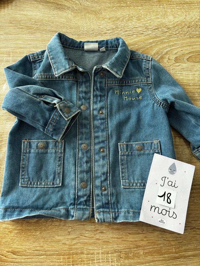 Veste en jean Minnie noir/doré DISNEY t.18m