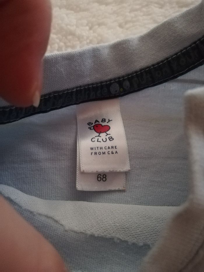 Tee shirt manche longue garçon 6 mois bleu baby club - photo numéro 3