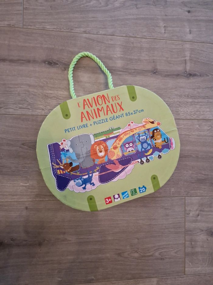 Petit livre + Puzzle géant - L'avion des animaux coffret - photo numéro 3
