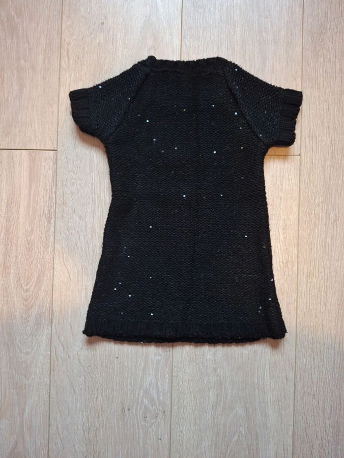 Robe pull manches courtes noire à paillettes - photo numéro 2