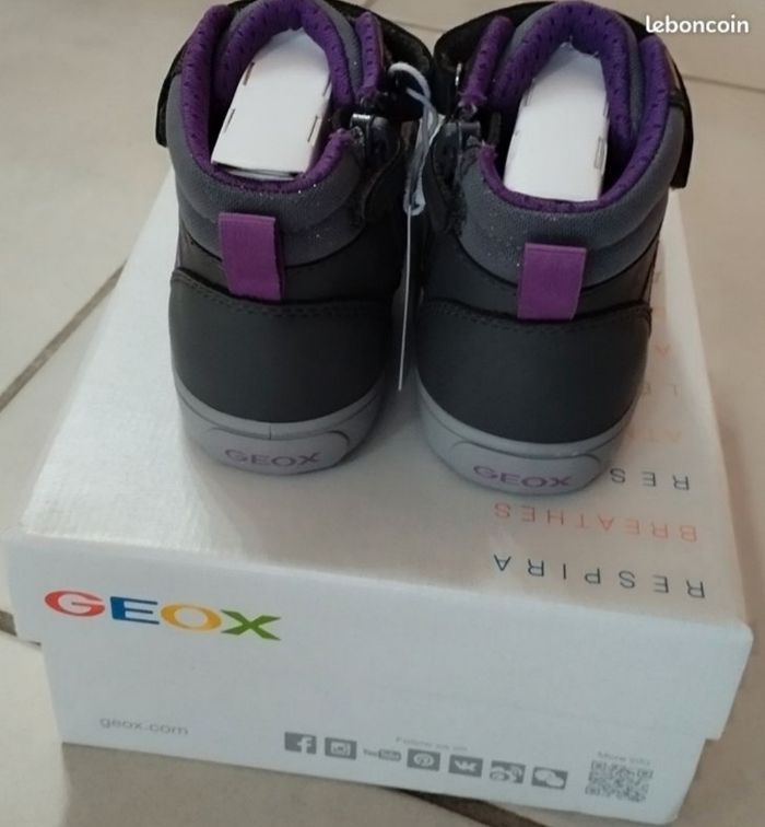 Baskets montantes Geox neuves pour fille, jamais portées, pointure 25, avec étiquette - photo numéro 2