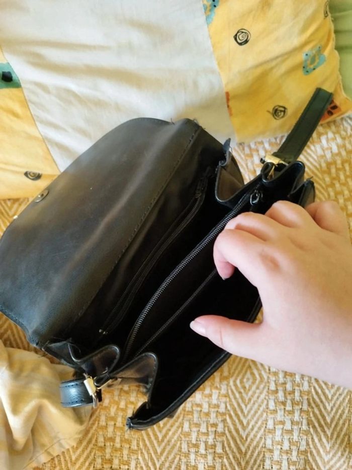 Sac noir bandoulière carré vintage y2k vintage - photo numéro 12