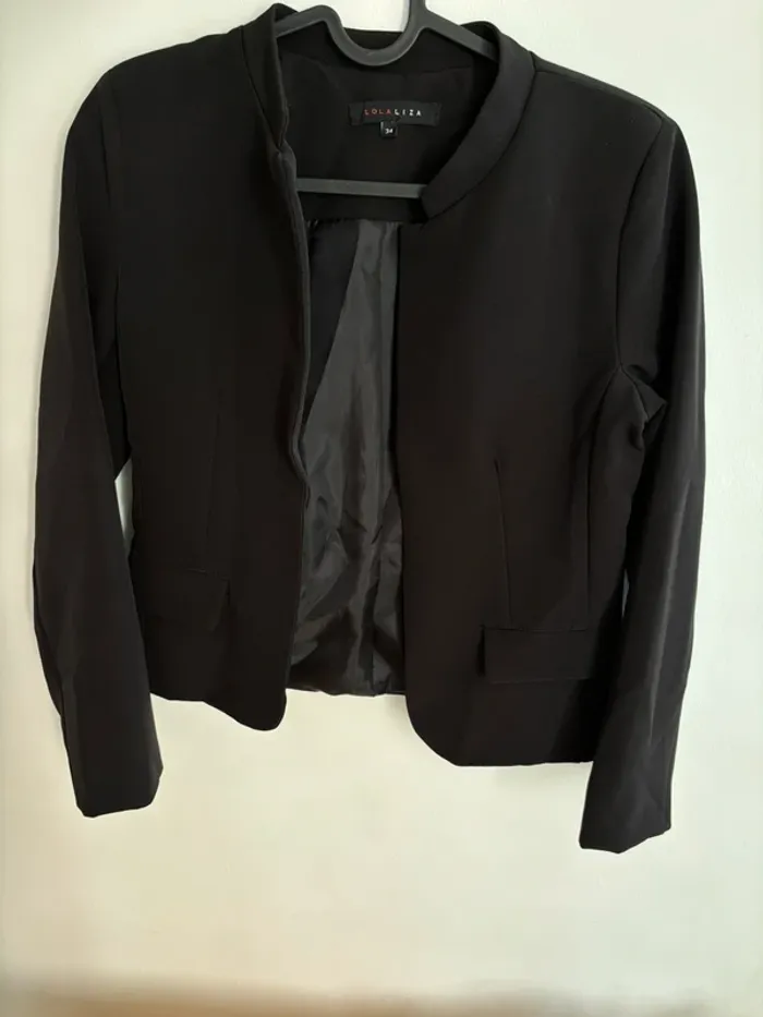Blazer noir col Mao - photo numéro 3