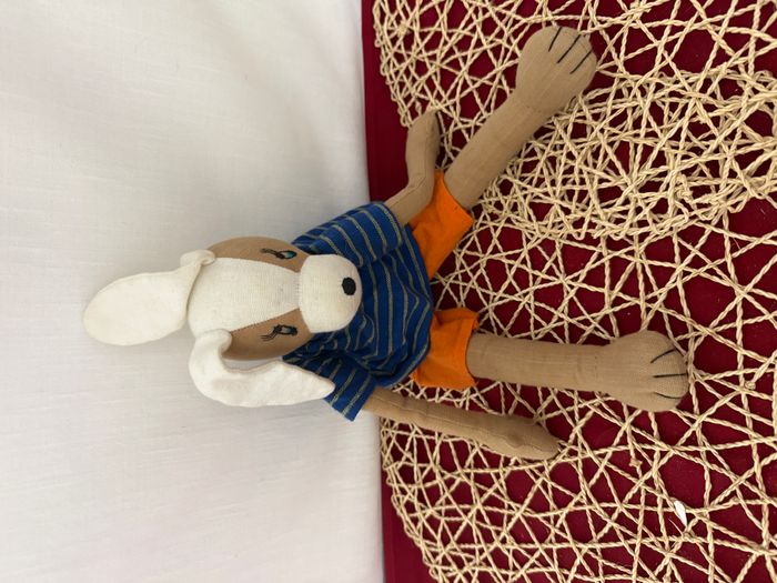 Doudou chien 100 % coton, L'oiseau Bateau, Blankie/Lovey/Newborn toy - photo numéro 4