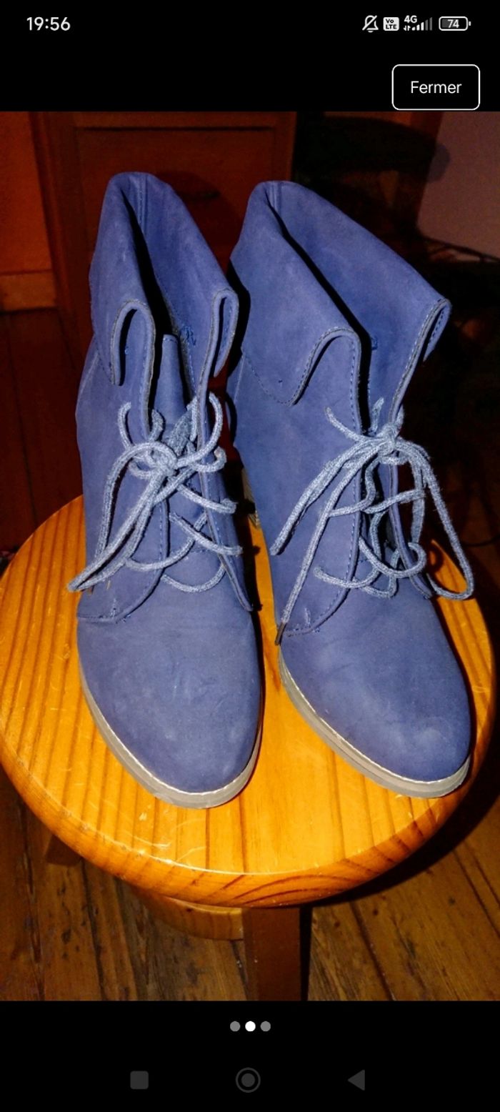 Bottines à talons bleues - photo numéro 2