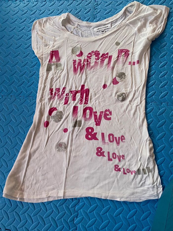 T-shirt « a world with love » Jennyfer Taille M