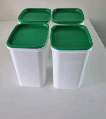 Lot de 4 boîtes hermétique, congélation, réfrigérateur, rangement, placard, hauteur 18cm