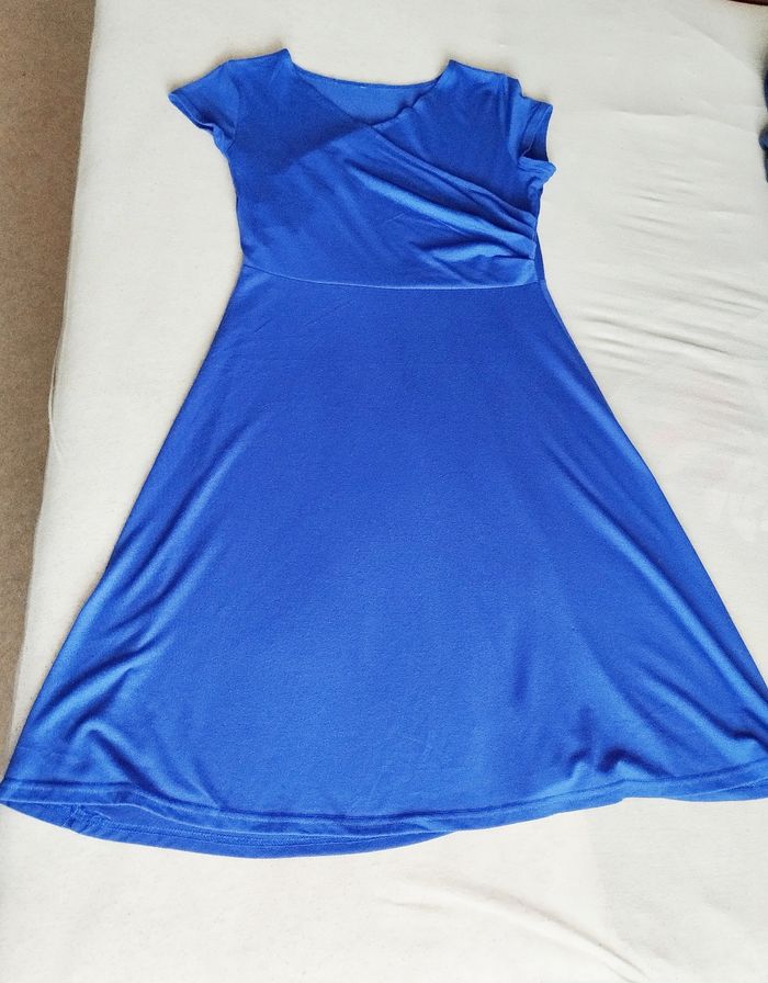 Robe coton midi bleu marine, taille 38 - photo numéro 3