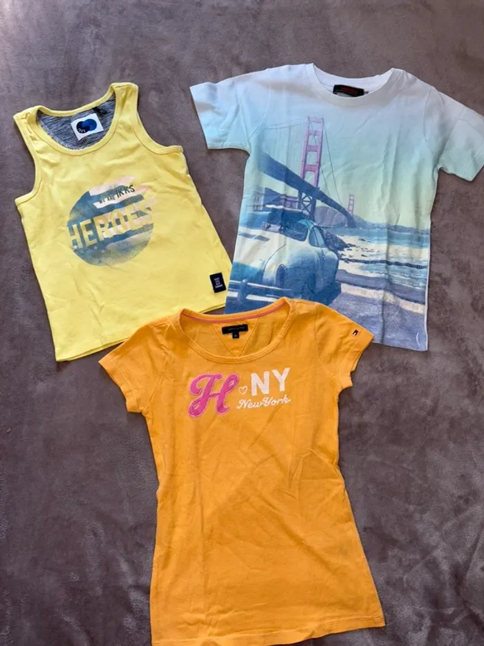 Lot de 3 t-shirts fille 6 ans IKkS catimini tommy hilfiger - photo numéro 7