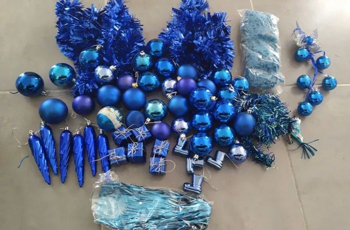 Gros lot de décorations bleu pour sapin de Noël - photo numéro 10
