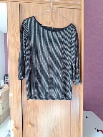 Haut manches 3/4 noir et blanc