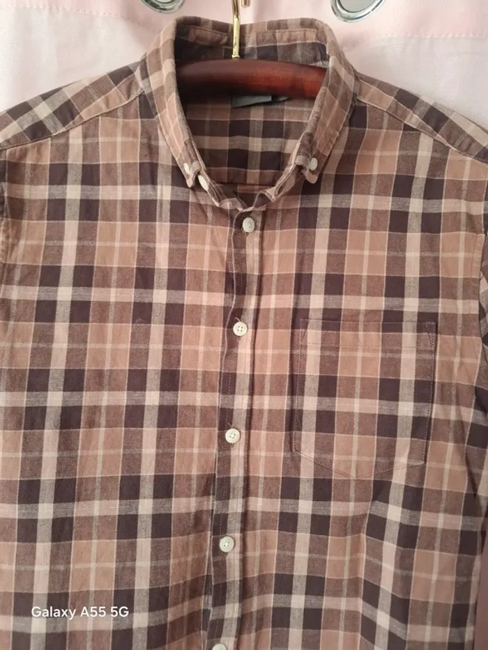 Chemise homme longues manches a carreaux - photo numéro 2