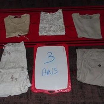 Lot de vêtements fille 3 ans beige et blanc