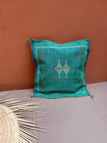 Housse de coussin en soie de cactus végétale 