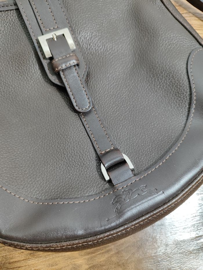 Sac à bandoulière Longchamp en cuir marron - photo numéro 6