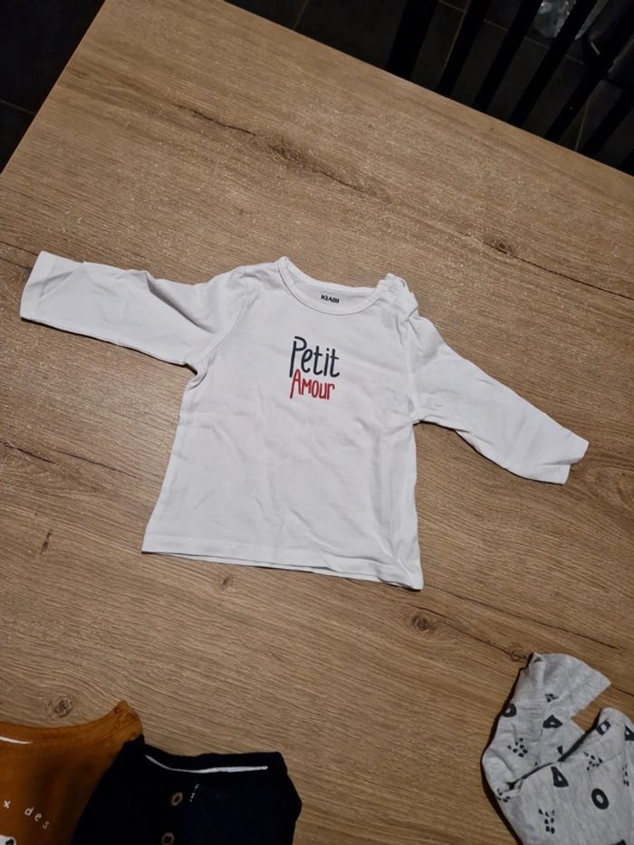 Lot de 5 tee shirt manche longue 6 mois - photo numéro 3