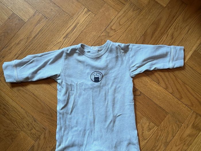 Pyjama Bout'chou 6 mois rayures blanc / bleu ciel - photo numéro 2