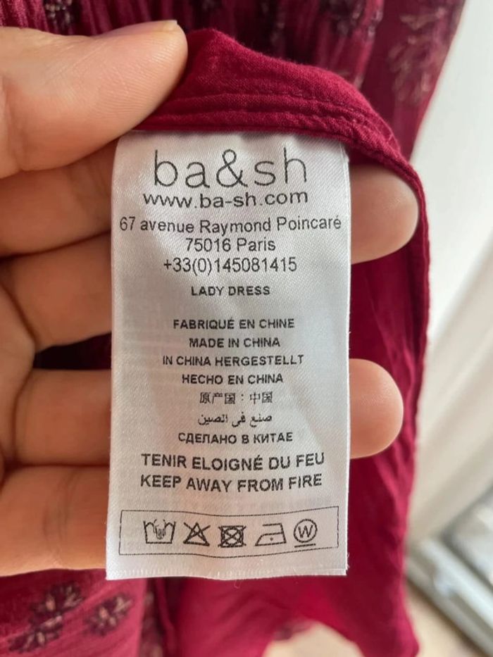 Robe bordeaux à fleurs Ba&sh - photo numéro 7