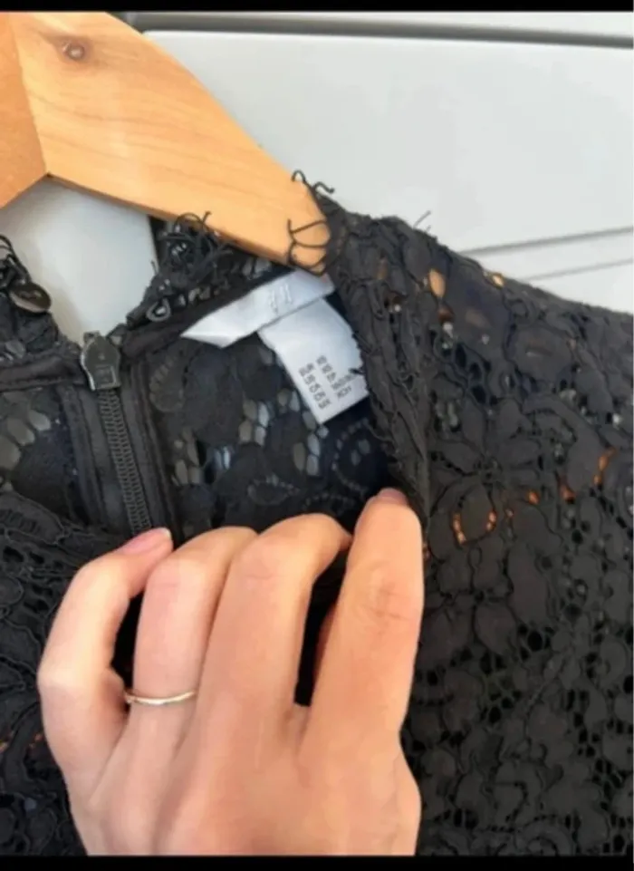 Haut blouse chic noir dentelle - photo numéro 3