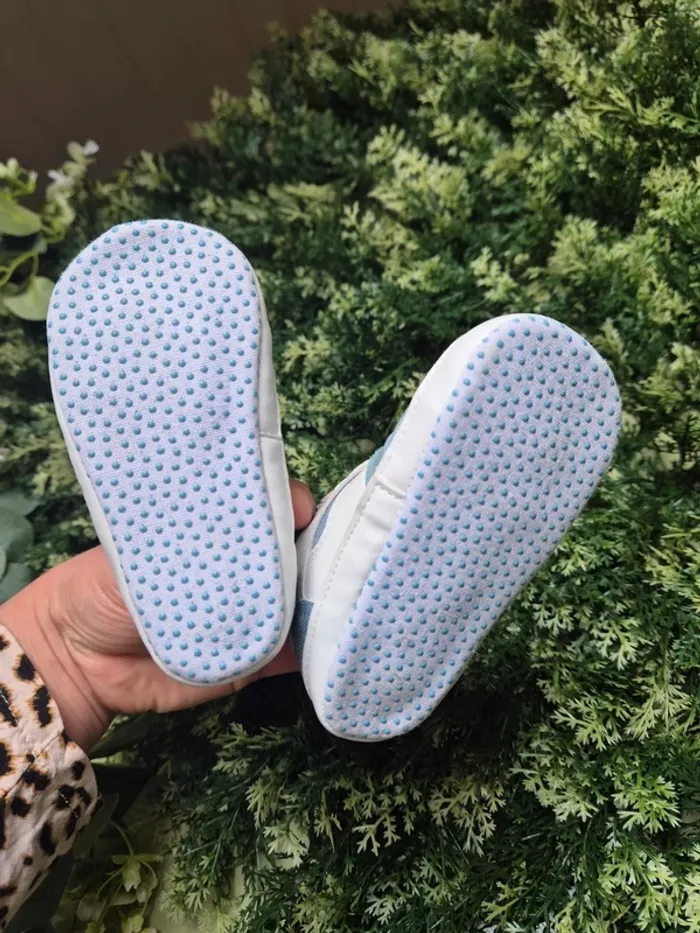 Chaussures souples bebe garcon 12/18 mois bleu et blanc lulu castagnette - photo numéro 4