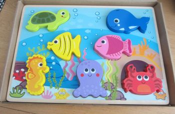 Mon 1er Puzzle en bois : theme poissons