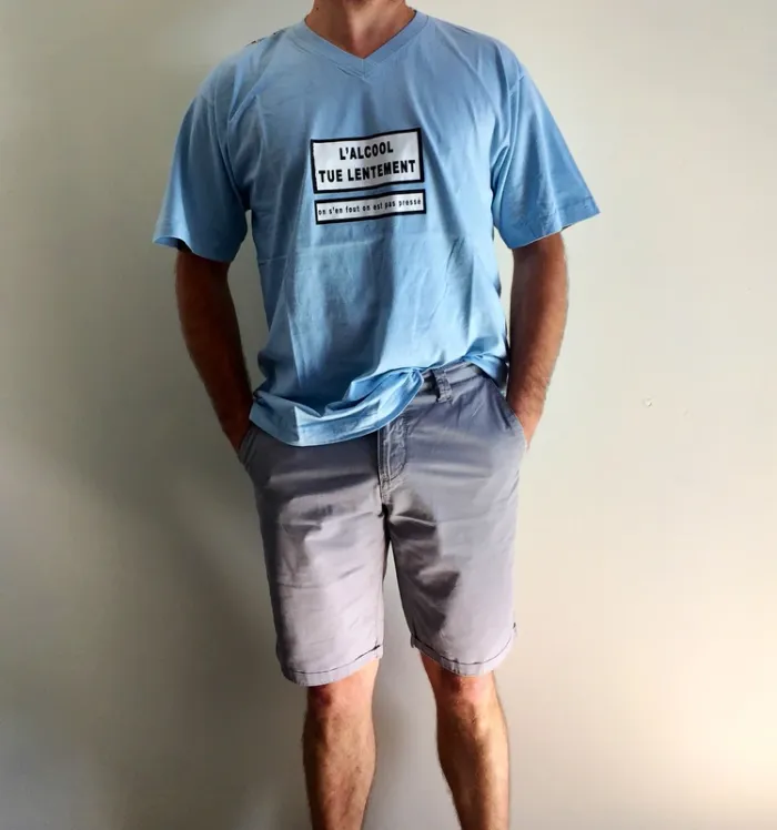 Tee shirt humoristique bleu clair