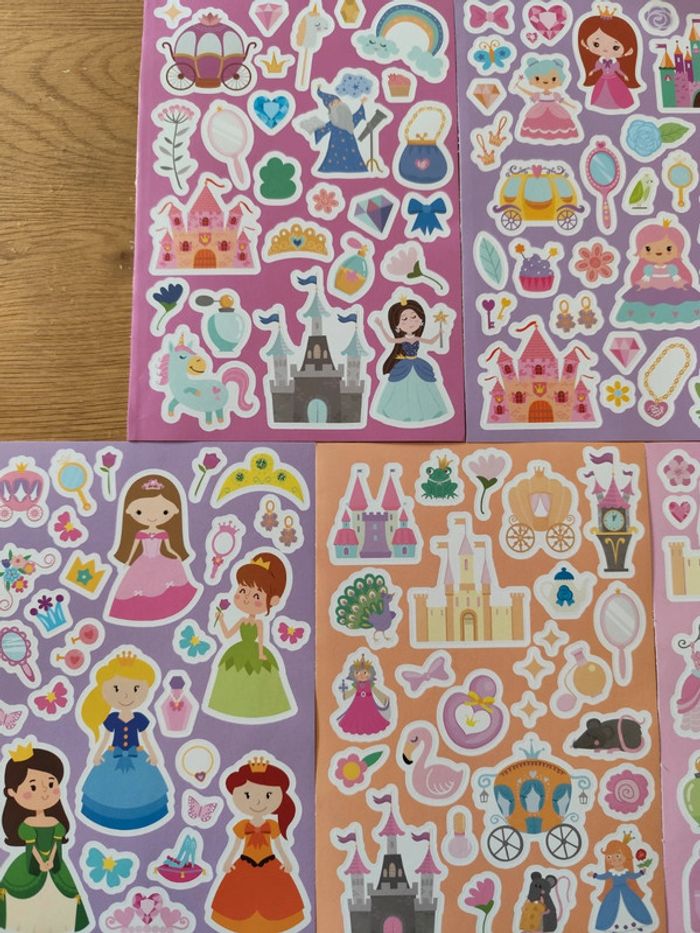 Lot de 5 planches de stickers princesse #1 - photo numéro 2