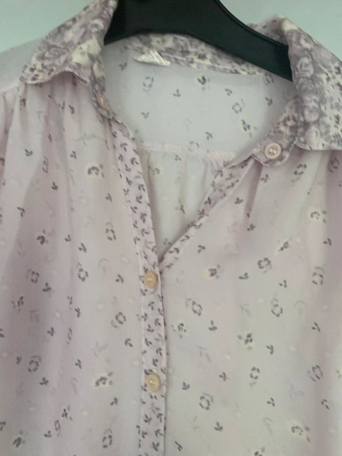 Chemise vintage transparent taille 40 manches 3/4 - photo numéro 3