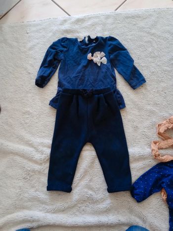 Ensemble fille 9 mois bleu marine c46