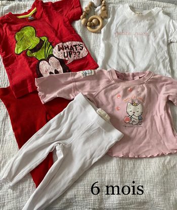 Lot 5 vêtements bébé 6 mois