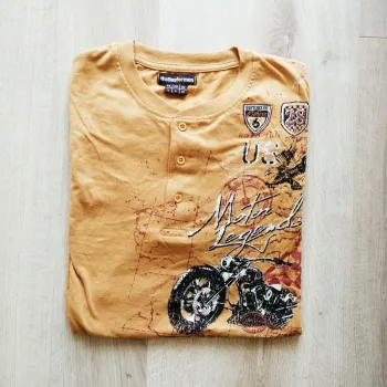 Atlas For Men T-Shirt Vintage Caramel Homme Exclusive Collection Bikers Motor Legends (Taille L)