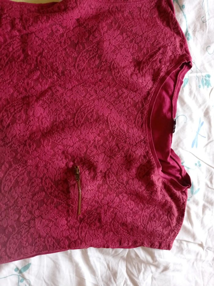 Tee shirt bordeaux Pimkie - photo numéro 2