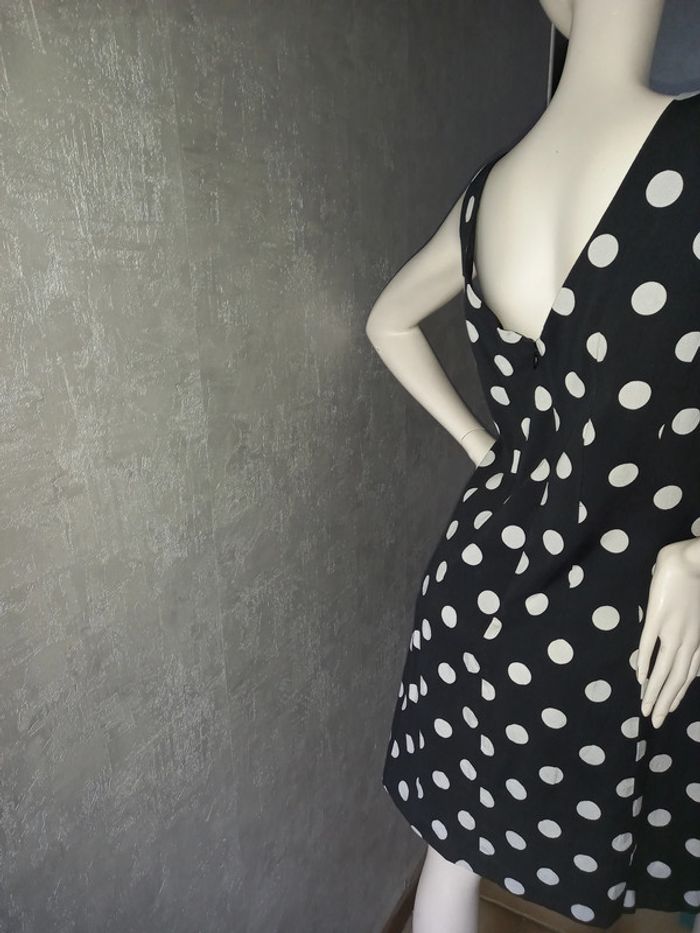 robe élasthane noire à pois gris 1.2.3 taille 42 - photo numéro 2