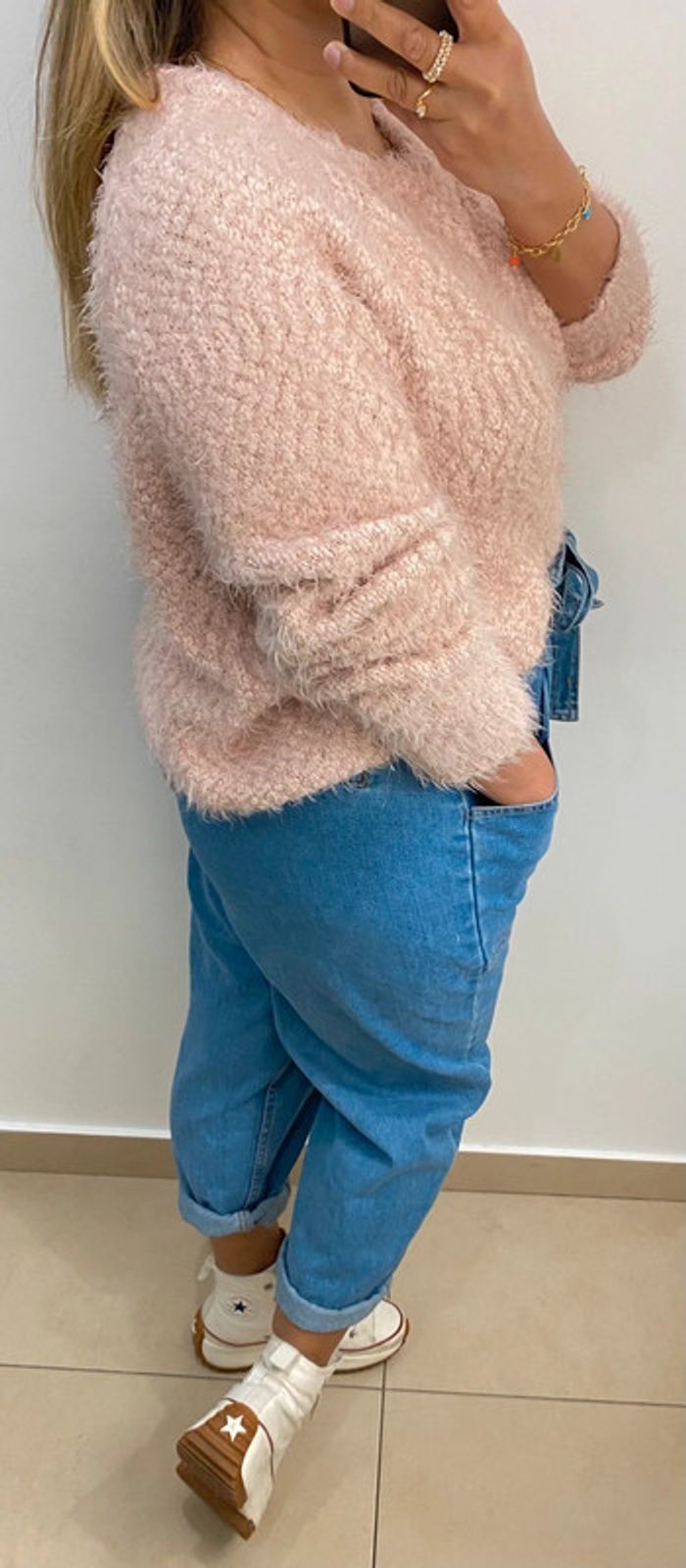 Superbe Pull Rose Duveteux Taille M - photo numéro 7