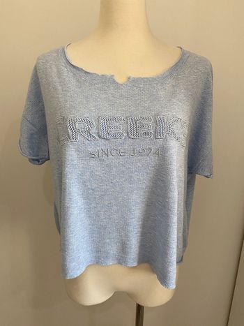 T-shirt oversize bleu clair brodé Creeks