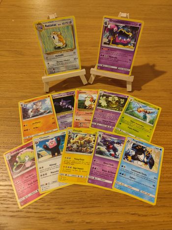 Lot 12 cartes Pokémon rares soleil et lune XY évolutions holographique vintage