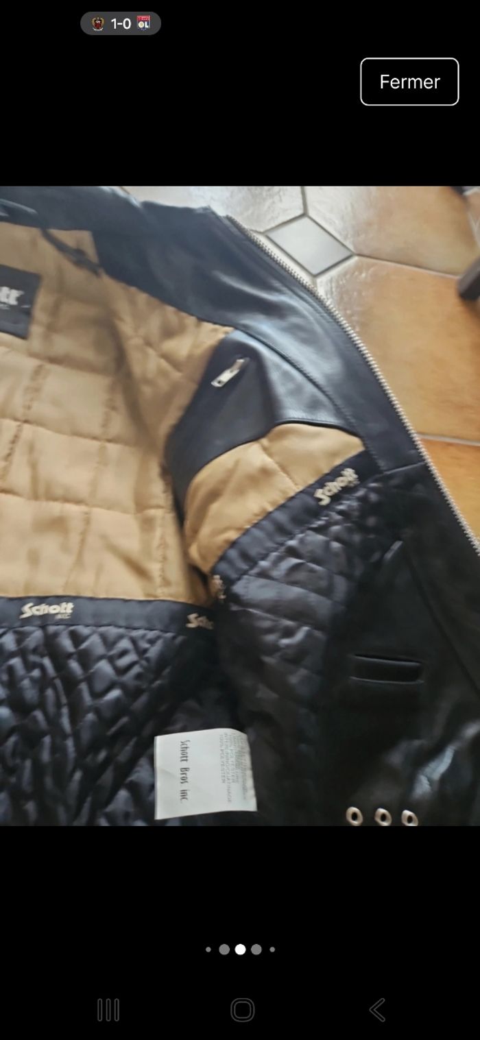 Blouson de moto en cuir homme taille XL  Schott - photo numéro 7