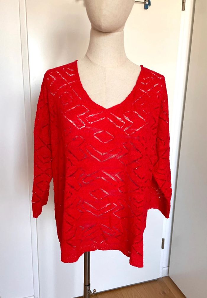 Top maille ajourée Camaïeu