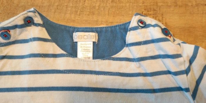 Lot de 2 pantalons + 2 hauts manches longues rayés bleus - photo numéro 3