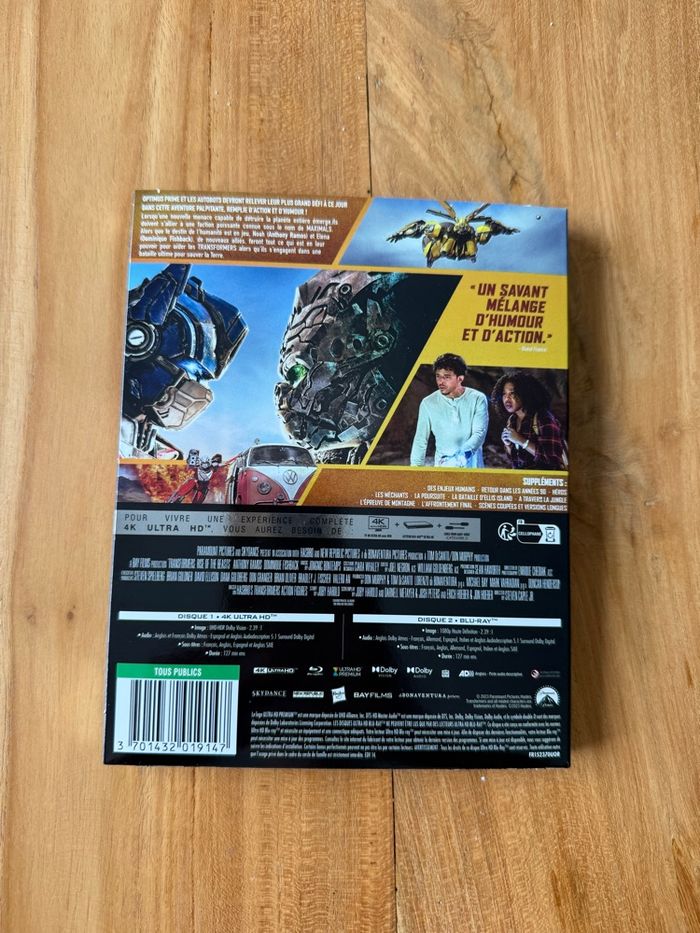 Transformers the Rise of beasts Blu ray et blu ray 4K