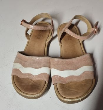 sandale Mod 8 en cuir vieux rose et blanc taille 31