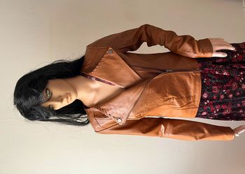 Veste en cuir femme marron de marque Jacqs leather design taille S